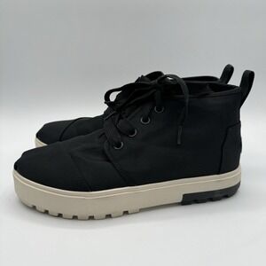 Toms Botas Black Utility Twill Canvas Lug Chunky Boots 10015856] Women Sz 9.5